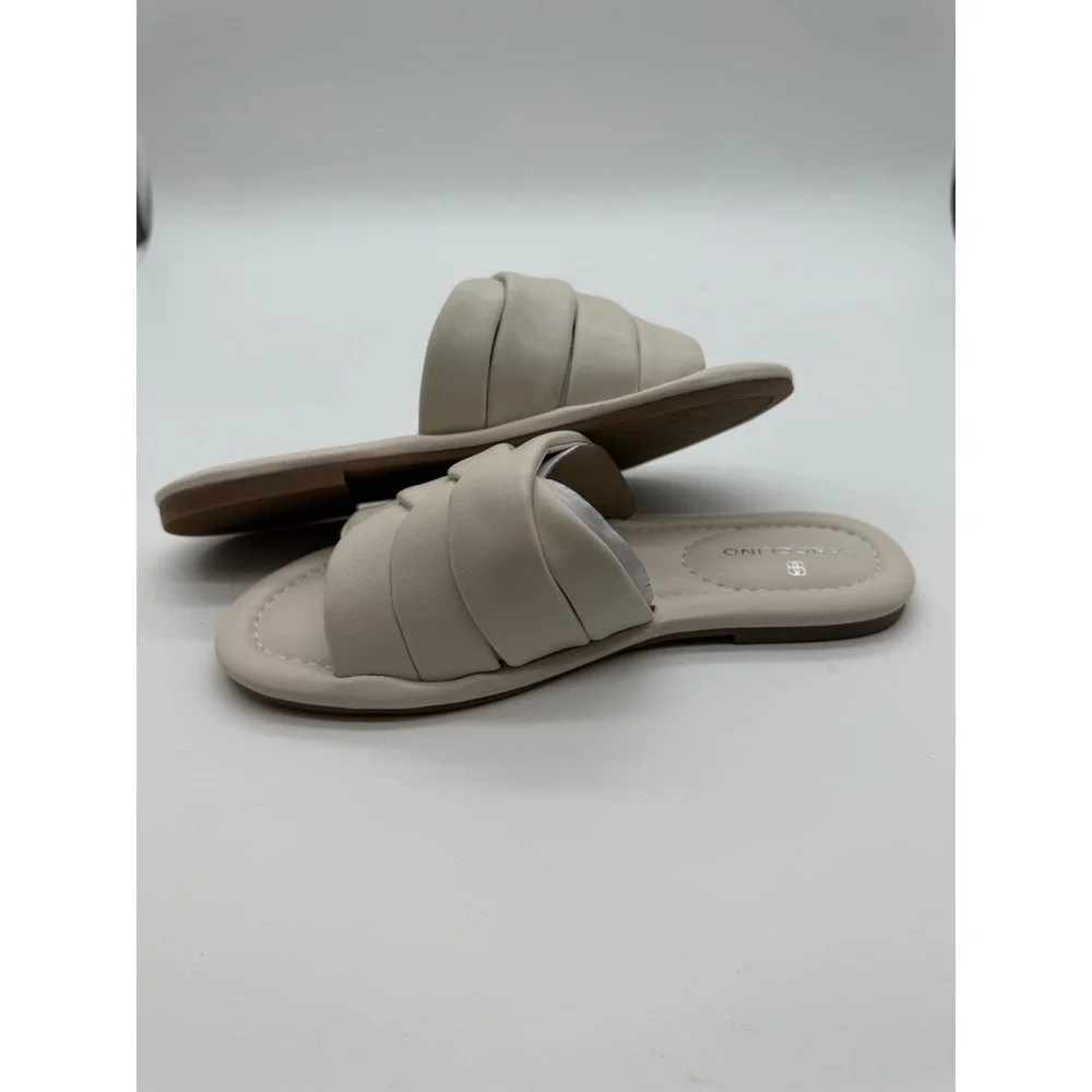 Bandolino Vistan3 Ivory Padded Braided Slide Sandals Womens 5M Flat